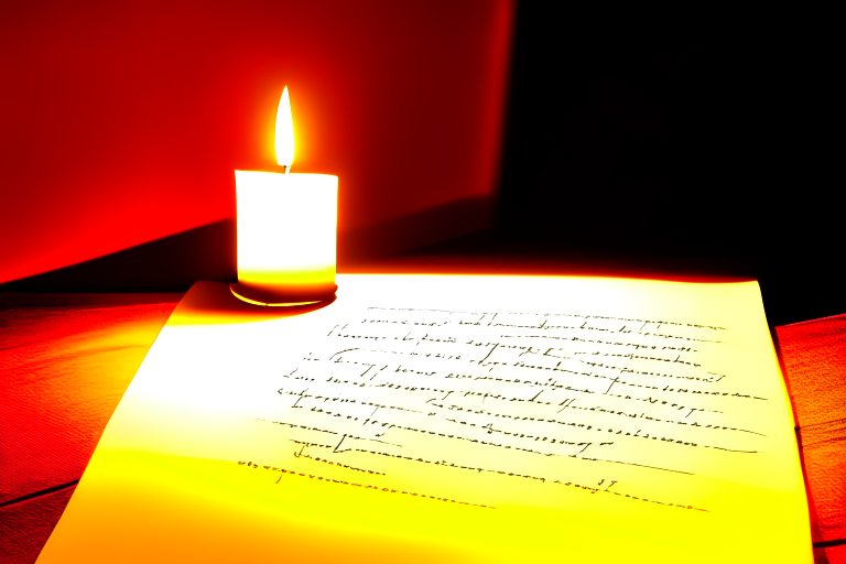 ancient roman writing latin on papyrus with evory stylus 
at the light of a candle
