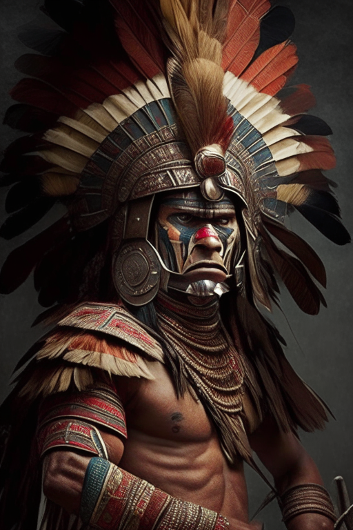 An ancient Peruvian warrior with a modern haircut. an ancient Peruvian warrior