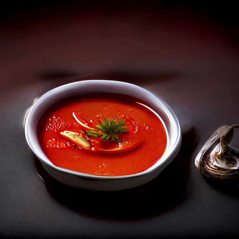 Jaew spicy sauce in a decorative Thai plate, bright studio lighting, extremely sharp focus, filling the frame, Thai restaurant setting