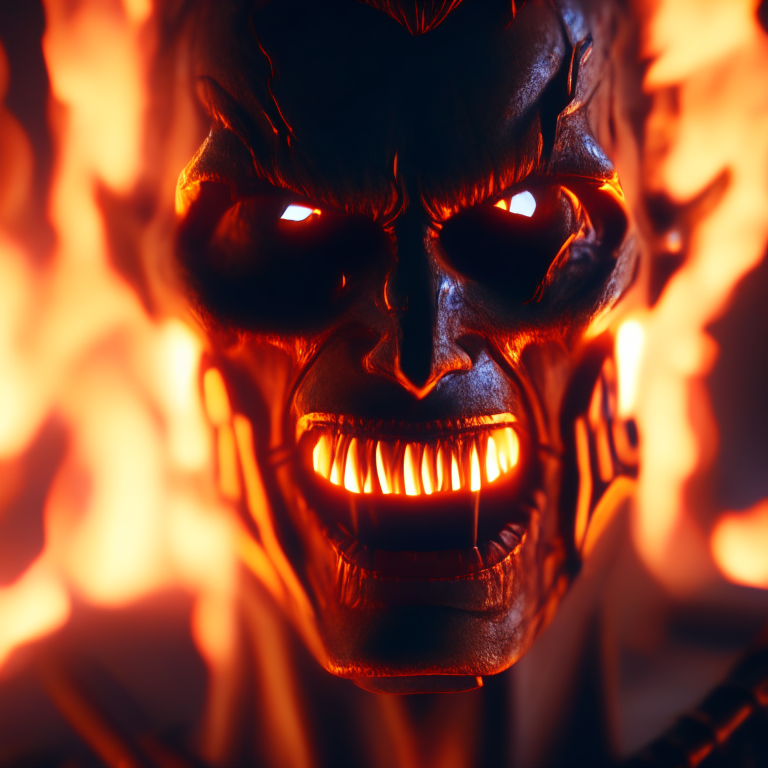 closeup of a man with fire in the background, his jaw open, unreal engine 4k wallpaper