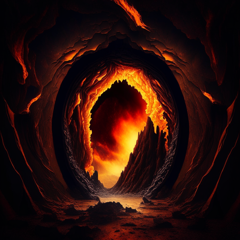 high contrast surreal nether portal , high definition