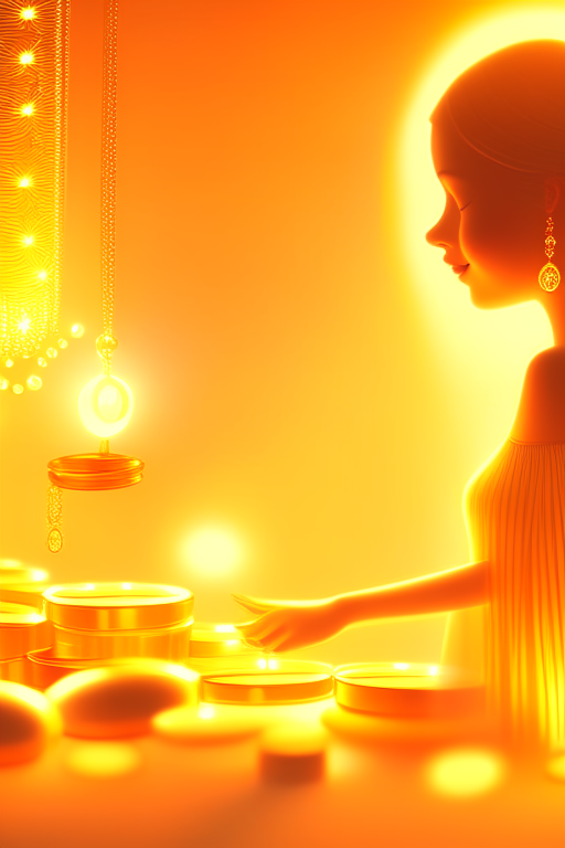 Muchisimo Gold, wealth, money and prosperity in abundance, with golden lights. cgsociety, profile picture 1024px, concept art