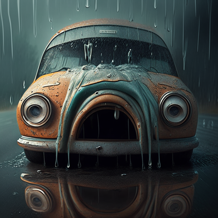 A car is crying