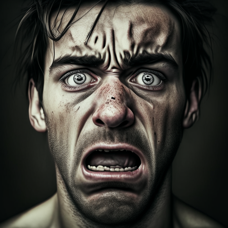 Face of stressed person