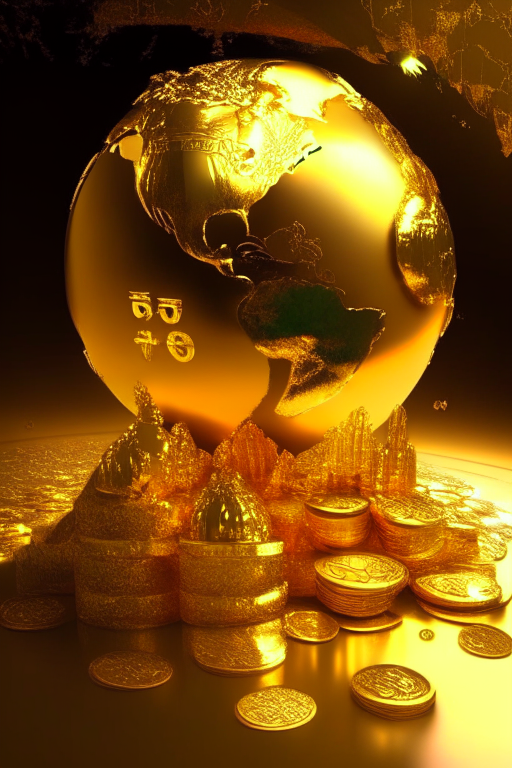 prosperity all over the world filled with golden gold