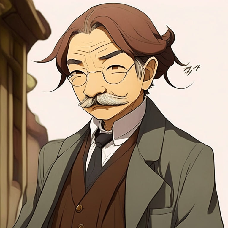 Natsume Soseki but he is an anime character