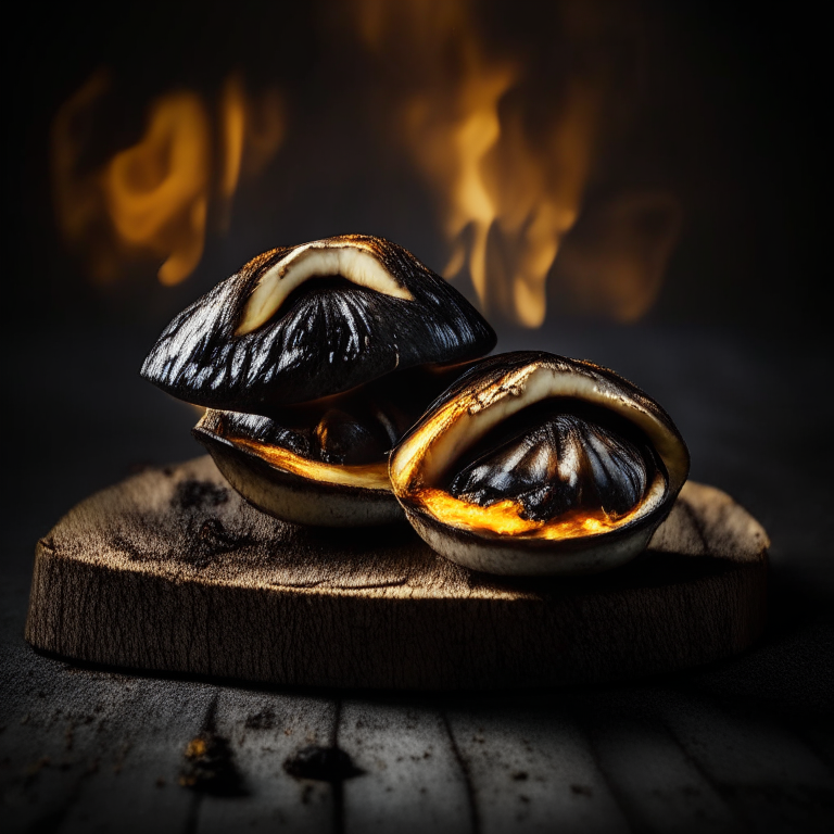 Grilled portobello mushroom caps filling the frame, bright studio lighting, extremely sharp focus throughout