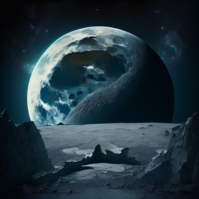 the end of the earth watching it from the moon