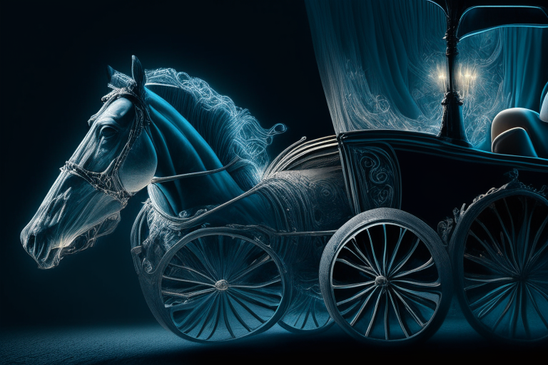 Image: An illustration showing a soul driving a horse-drawn carriage, symbolising the harmony between body, soul and intelligence]..ultra realiste 4 k cinematique, 