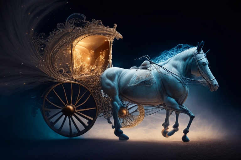 Image: An illustration showing a soul driving a horse-drawn carriage, symbolising the harmony between body, soul and intelligence]..ultra realiste 4 k