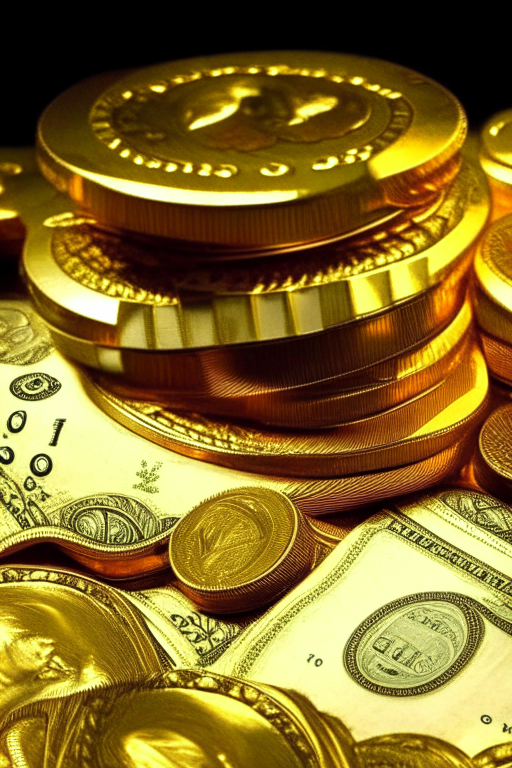 prosperity thoughts in dollars and gold coins