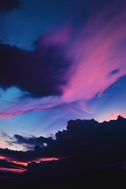 A view of the sky at dusk