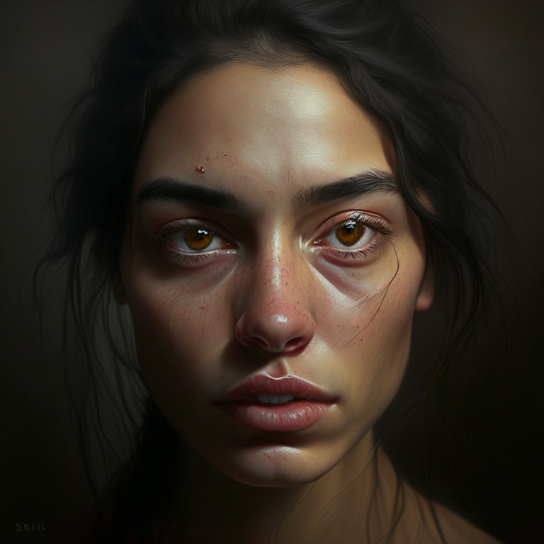 rostro de mujer demacrada y abusada


