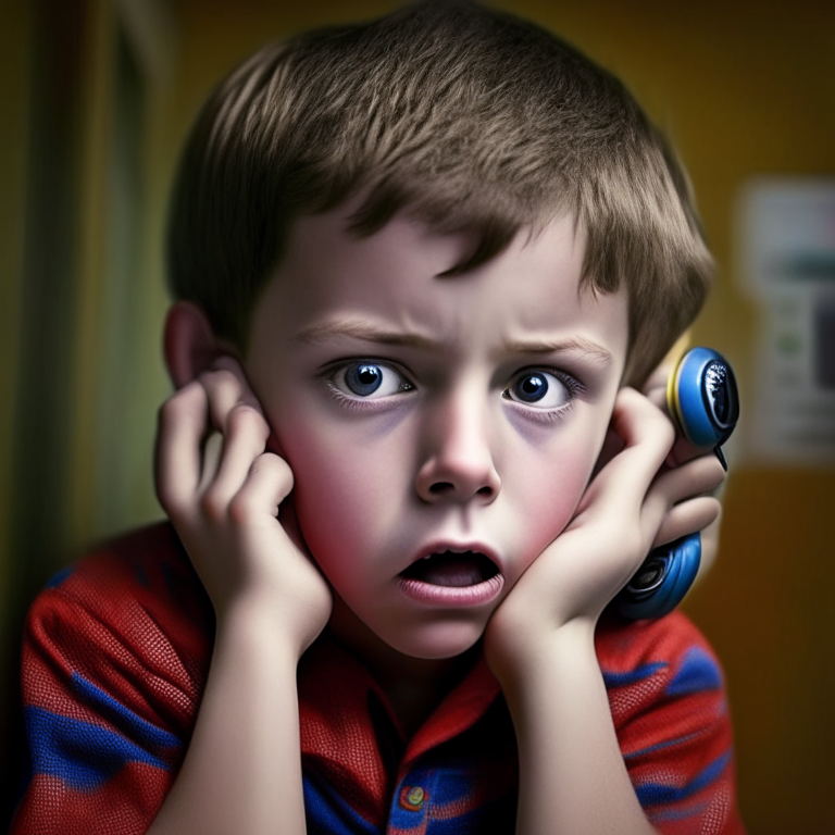 boy 8 year old is on the phone