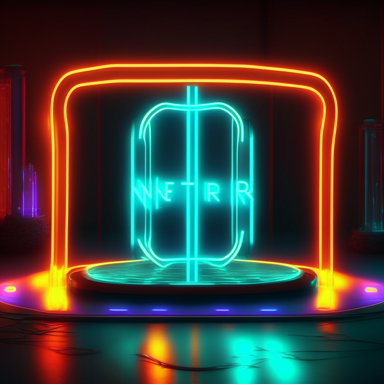 neon sign nether portal, nether portal made out of glass tubes with lights in them, light emitting diode nether portal l.e.d , scene location poker table floor, cartoon sun, 8k realistic 