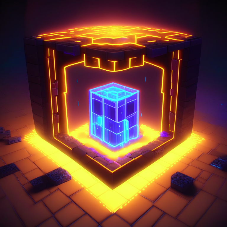 neon sign nether portal, nether portal made out of glass tubes with lights in them, light emitting diode nether portal l.e.d , scene location poker table floor, cartoon sun, 8k realistic , adventure time style but with minecraft squares