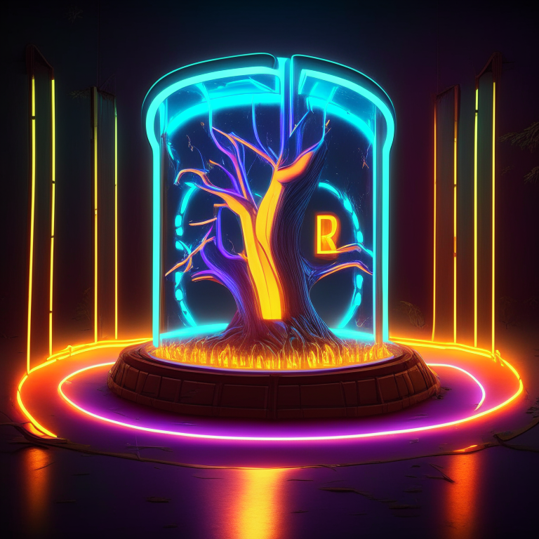 neon sign nether portal, nether portal made out of glass tubes with lights in them, light emitting diode nether portal l.e.d , scene location poker table floor, cartoon sun, 8k realistic , adventure time tree style 