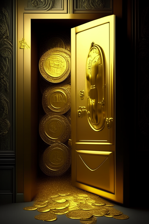 money with gold in doors