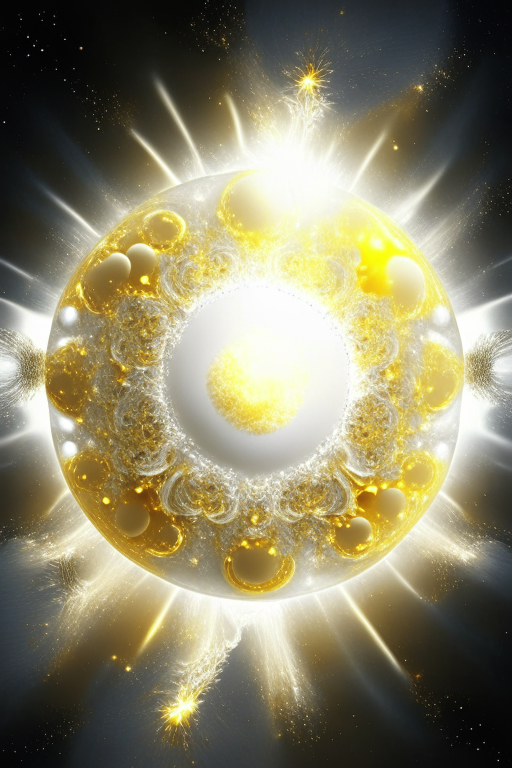 Prosperous universe full of gold and white solar energy