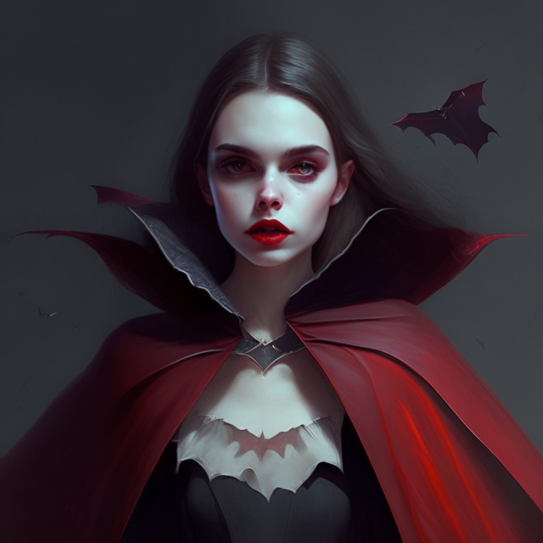 VAMPIRE GIRL WEARING CAPE