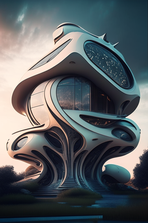 a futuristic house, beautiful, detailed, intricate, high definition, high resolution