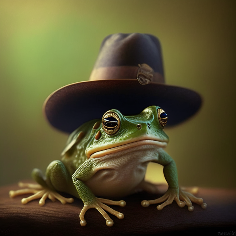 A frog with a hat 