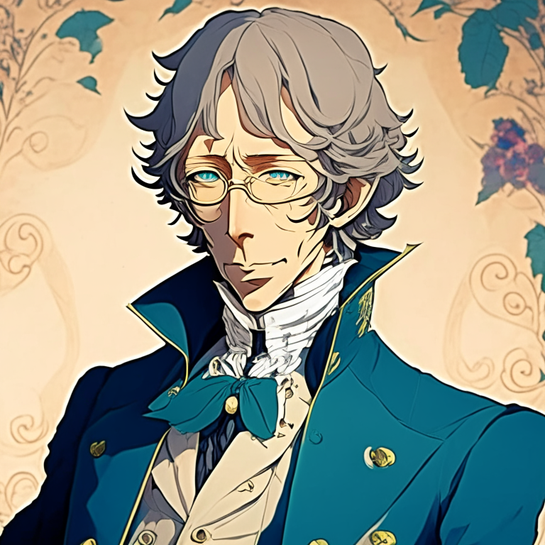 Hans Christian Andersen as an anime character 