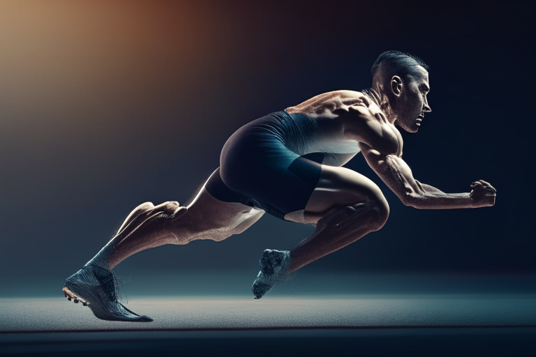 An image of an athlete getting back on his feet.. ultra reasliste,4k ,cinematique