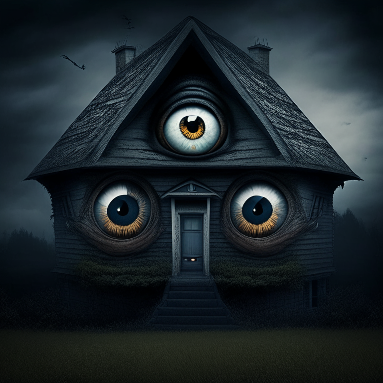 A house with scary eyes 