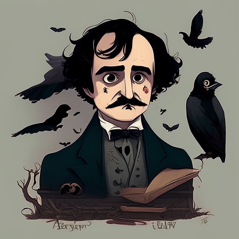 Edgar Allan Poe as studio ghibli style 