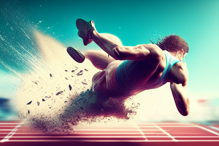 An image of an athlete falling during a sports competition... ultra reasliste