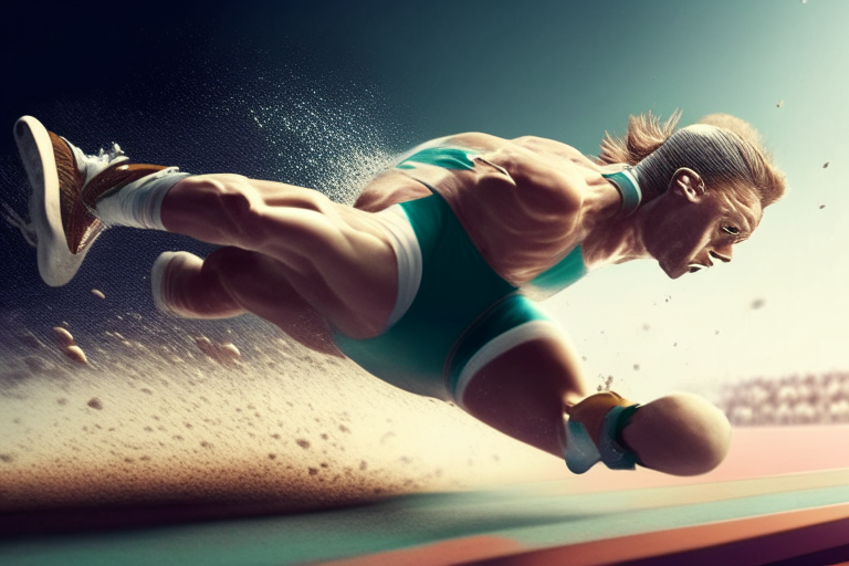 An image of an athlete falling during a sports competition... ultra realiste
