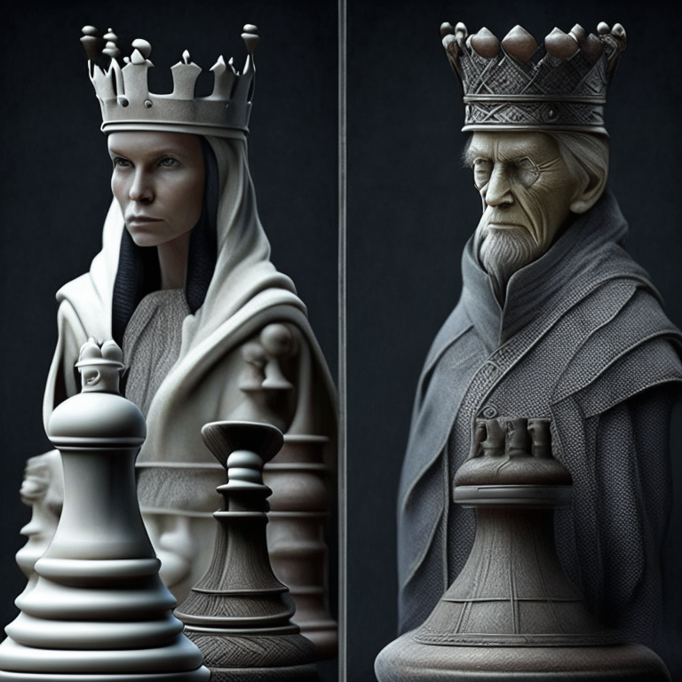 Chess pieces as real people