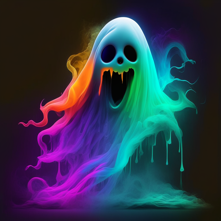 A scary colorful ghost