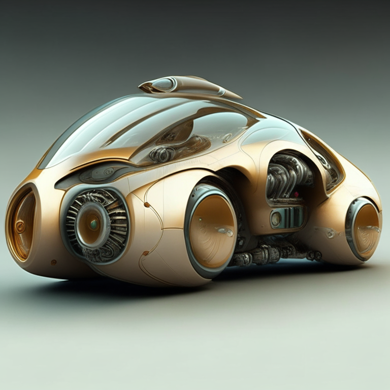 nave con forma ovoide con motores de iones