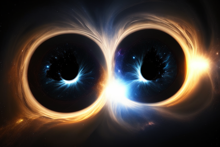 a pulsar star between two black holes