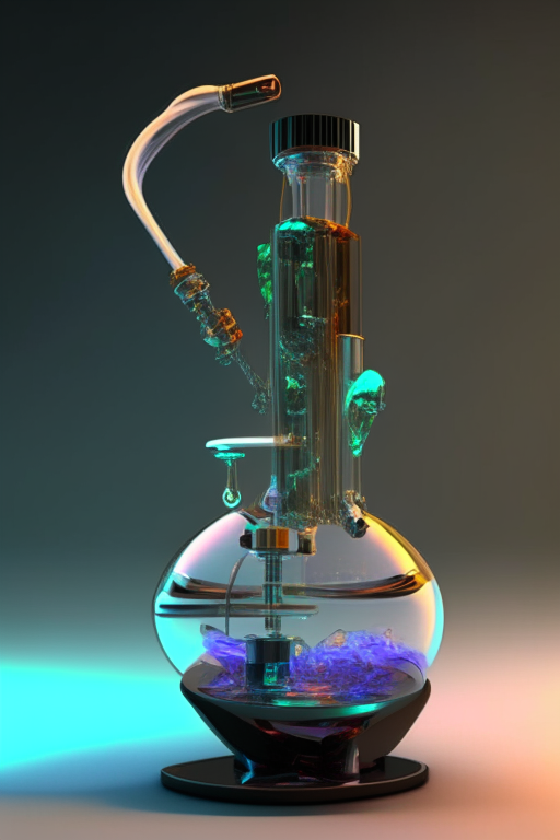 Generate a fully functional, futuristic, 3d, glass bong that can be sold today. 