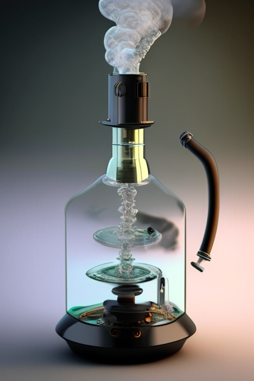 Create a fully functional, self heating, self burning by a press of a button, glass chambered water bong that works like a vaporizer in the current market. 