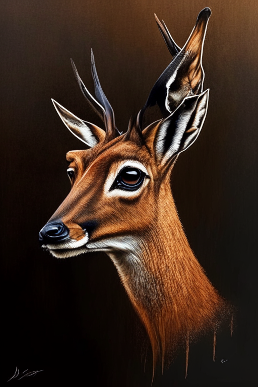 Generate a one of a kind muntjac art. 