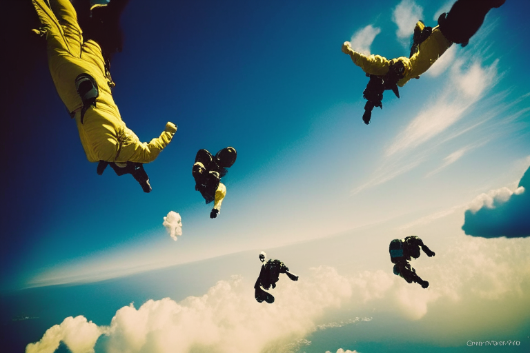 Skydivers soaring above us, we take in the scenery.