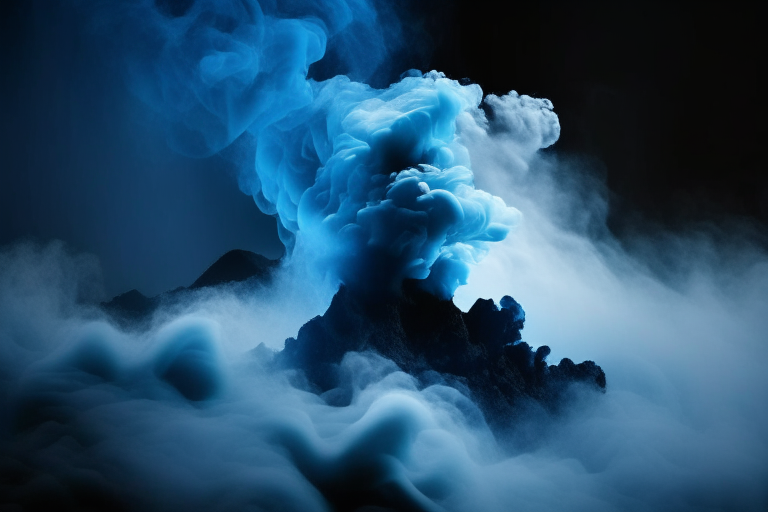 the camera image starts from the top of a mountain at the bottom of the sea