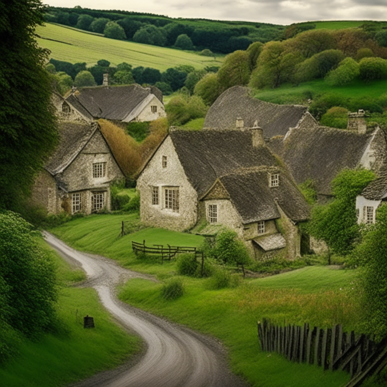 A small village in the countryside of England