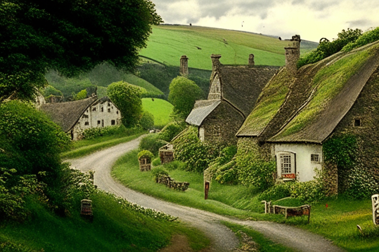 “A small village in the countryside of England”