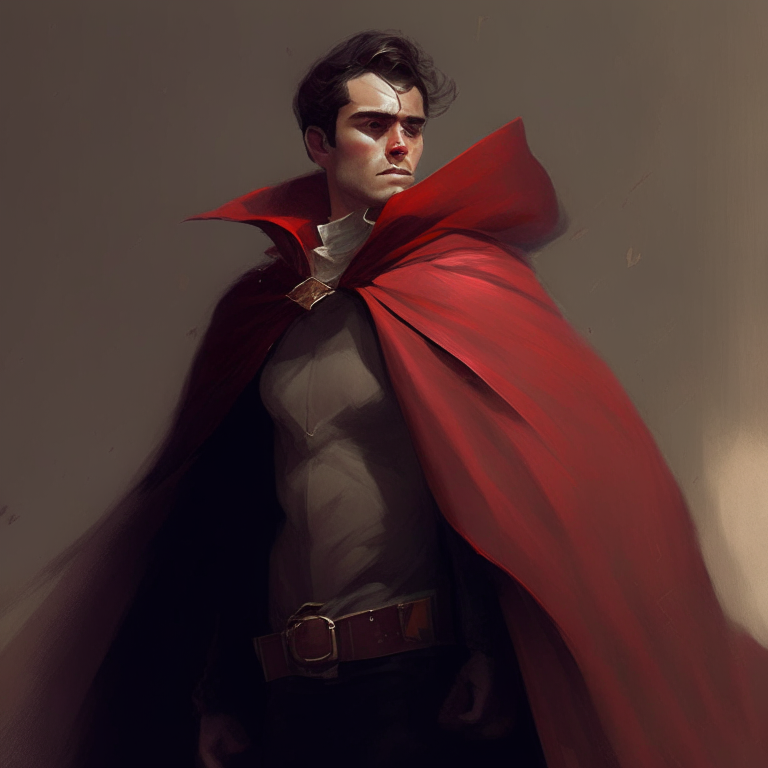 waist up guy with cape
