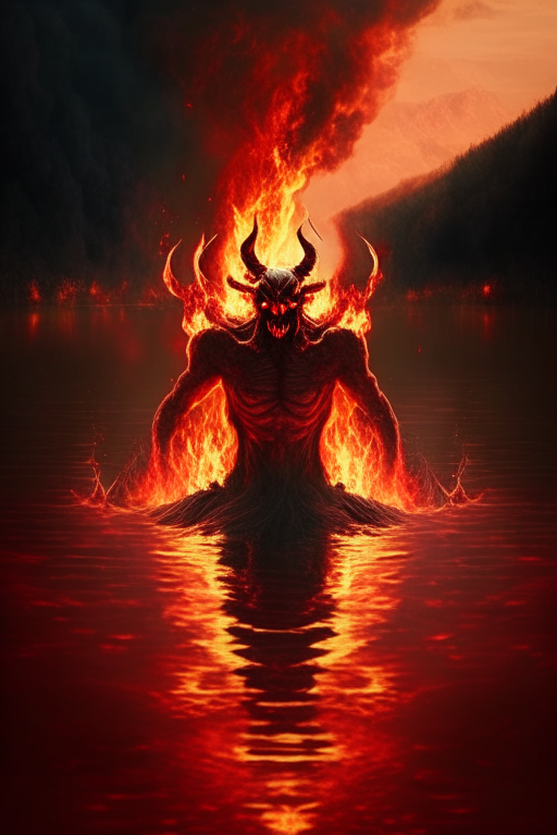 Satan in the Lake of Fire