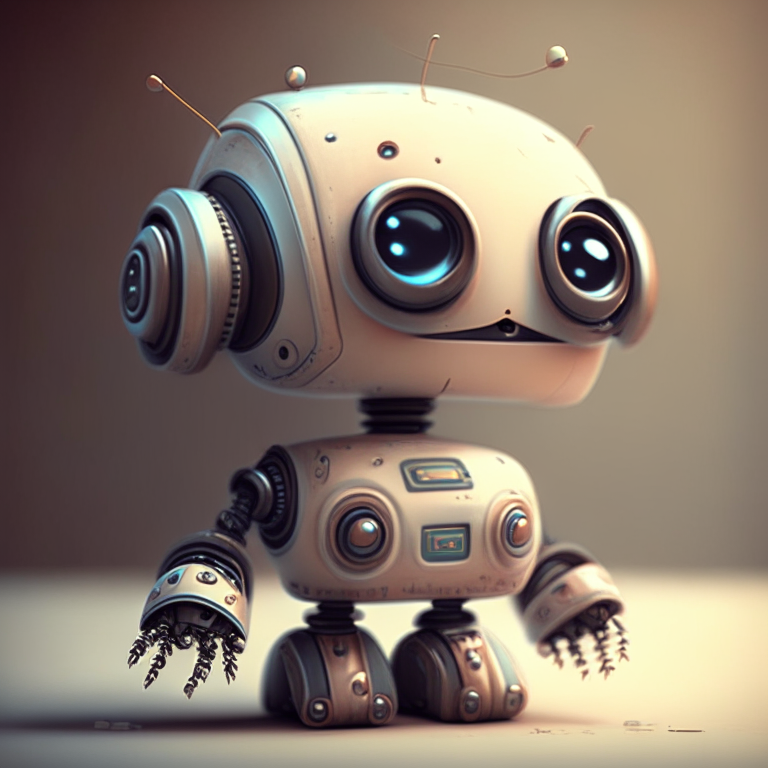 a cute robot talking
