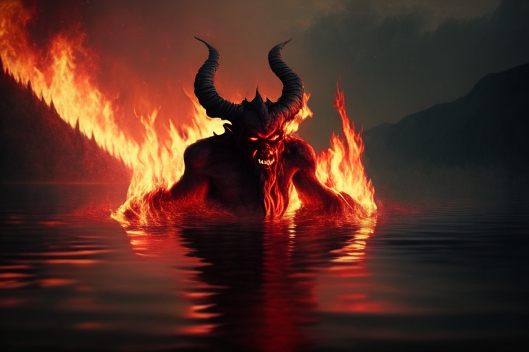 Satan in the Lake of Fire