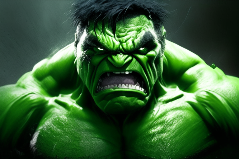 The Incredible Green Hulk with Angry Face