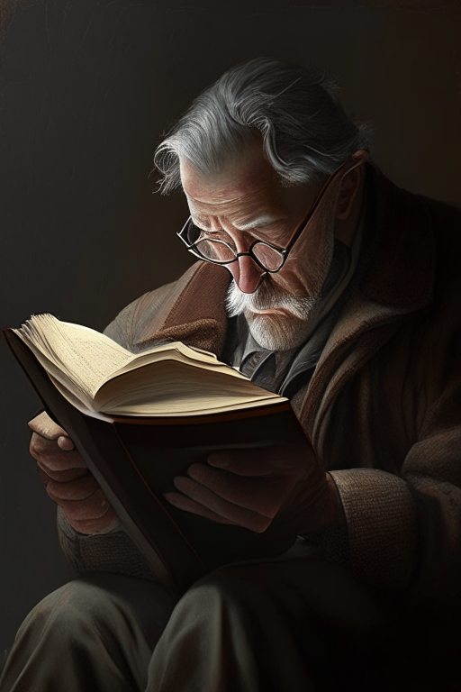 A man reading book