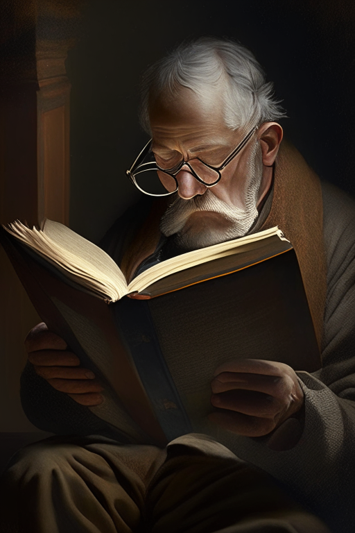 A man reading book